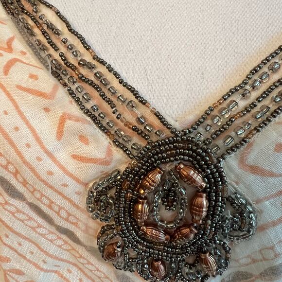 New Free People Sleeveless Boho Festival Top Beaded Size Large - Picture 4 of 11